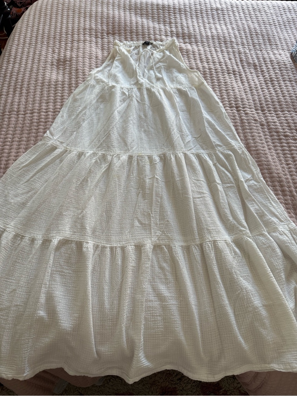 J. Crew White Tiered Maxi Dress